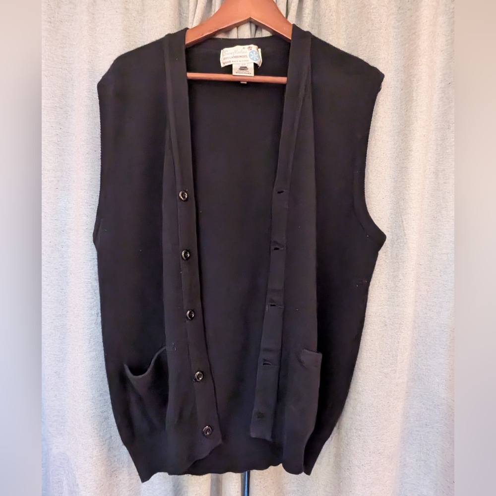 VINTAGE Prep 💯 Wool Button Up Vest - Picture 5 of 7